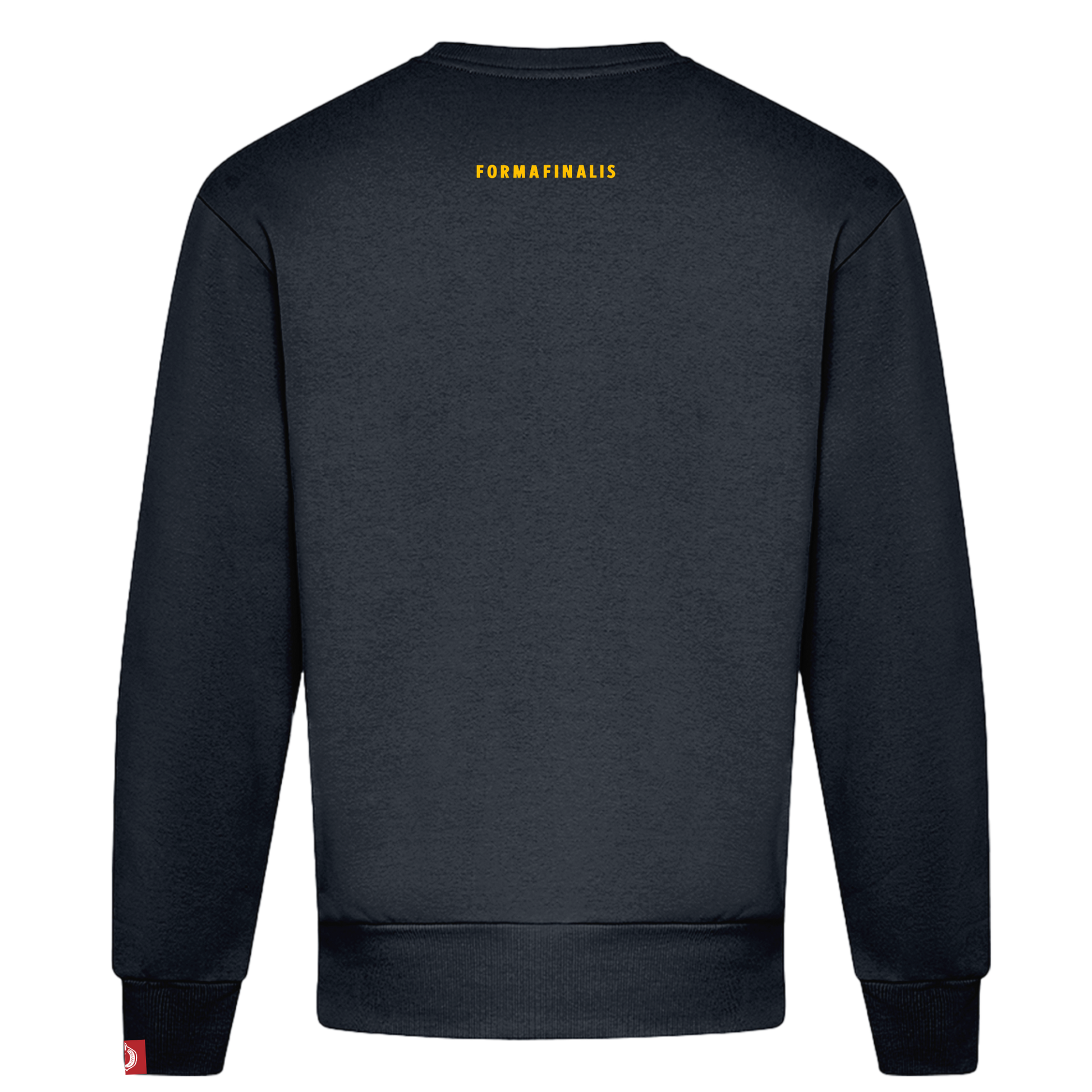- Classic Logo Sweatshirt – Deep Black – Embroidered Golden Tiger crest front on left chest  – Embroidered FormaFinalis wordmark back neck line
- Oversized Streetwear Crewneck – 440GSM – cotton mix 
