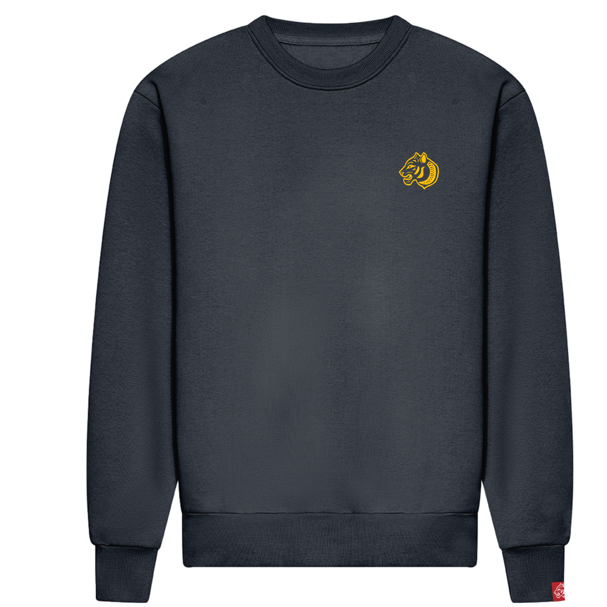 - Classic Logo Sweatshirt – French Navy – Embroidered Golden Tiger crest front on left chest  – Embroidered FormaFinalis wordmark back neck line
- Oversized Streetwear Crewneck – 440GSM – cotton mix 