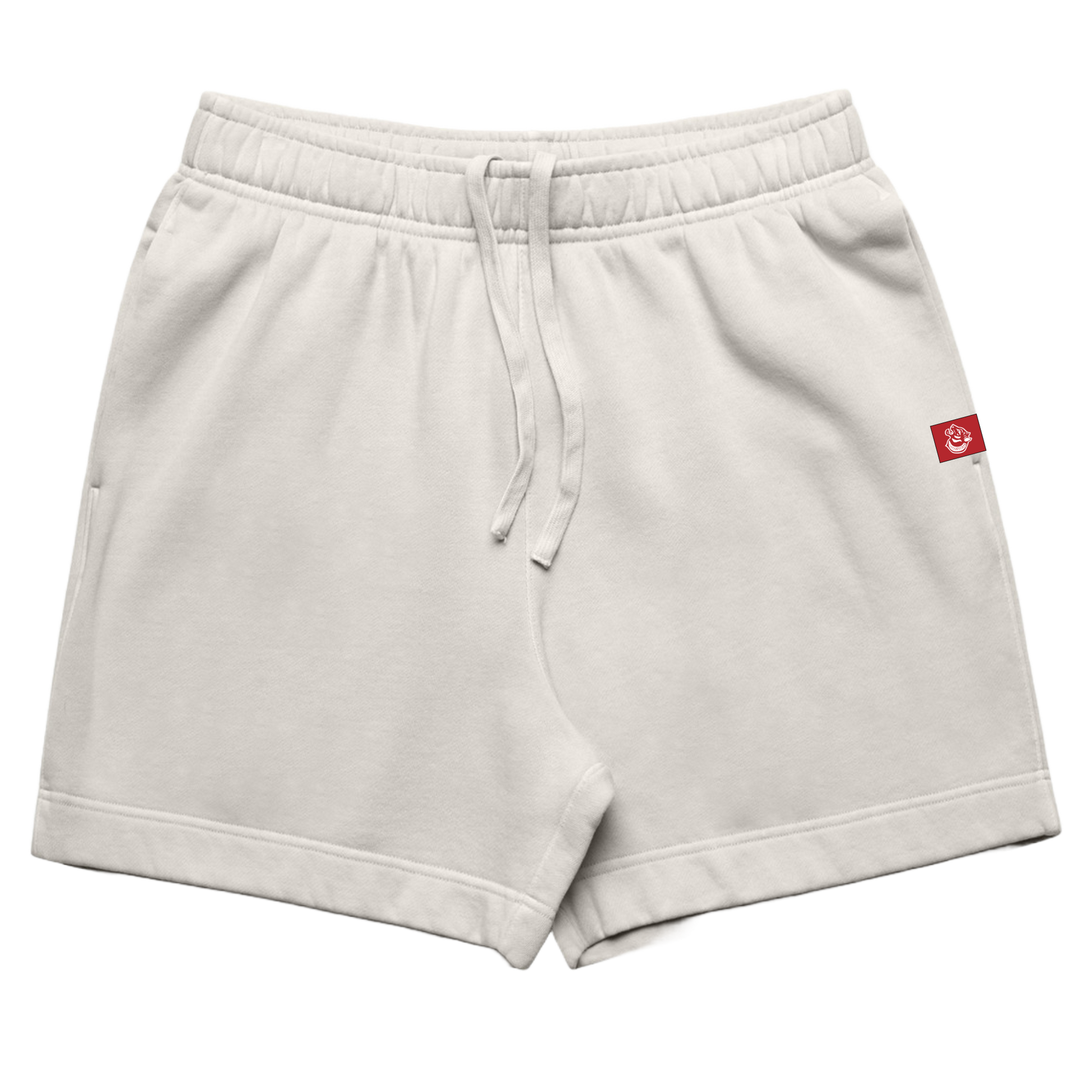 FormaFinalise Pause Tape Summer Collection.  Relax Faded Track Shorts 18″ in Faded Bone.  Embroided FormaFinalis logo in line with left pocket. Relaxed fit, 320 GSM midweight fleece with tonal drawcord waist and garment-dyed finish.


