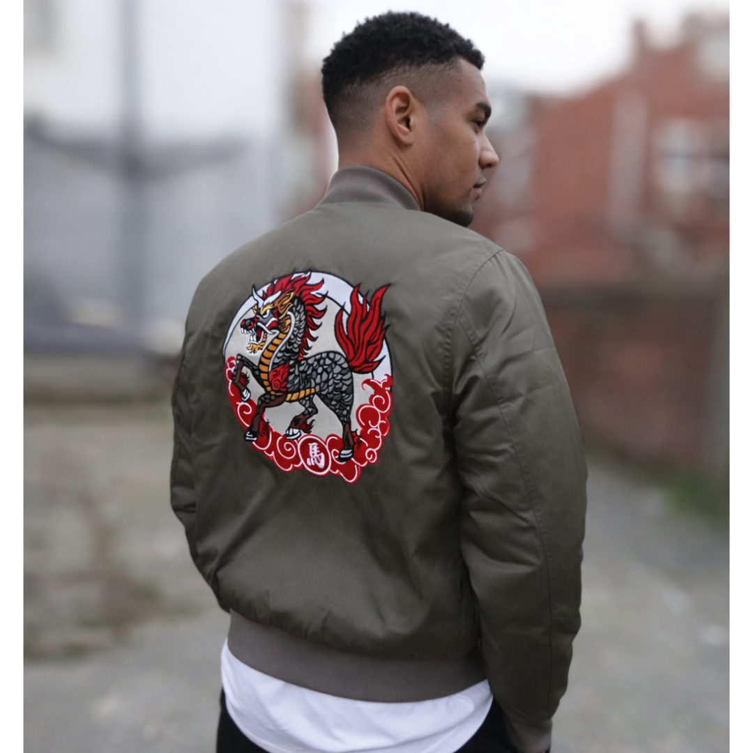 Definitive Silhouette: Chimera Bomber in Black styled with Project Lóng Mǎ ArchivE  Organic Cotton Tee &
ArchivE 26 Organic Cotton Joggers for the nocturnal shift