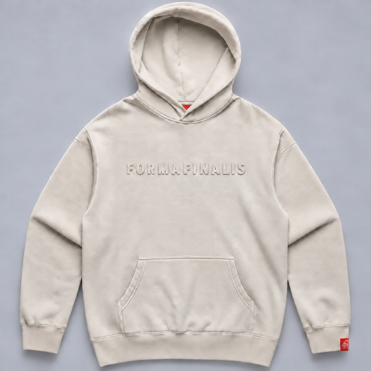 SS25 FF Capsule Midweight Tonal Hoodie in Faded Bone – relaxed unisex fit on 320 GSM garment-dyed CVC fleece